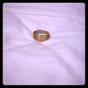 Forever 21 Faux Gold Three-Banded Ring Size Seven